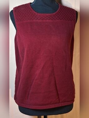 I.E. Sleeveless Knit Shell Tank - Deep Burgundy
